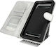 Universelle Flip Cover Brieftasche Hülle + Spiegel 5.0' 5.3' Smartphones – Silber