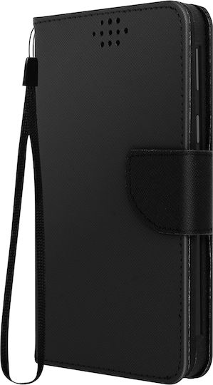 Husă Universală Fancy Style Tip Portofel Pentru Telefoane Dimensiuni 139 X 71 Mm – Neagră