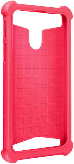 Universal Faux-leather Shock Absorbing Case 5.3" 5.5" Smartphones – Fuchsia