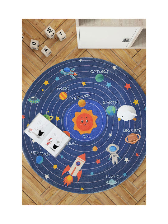 Conceptum Hypnose Woopamuk Rug Round Navy Blue