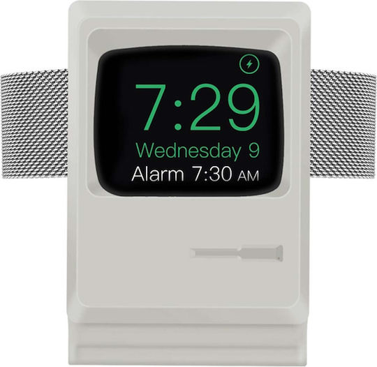 Eko Зарядна Поставка Apple Watch Винтидж Модел Във Форма A Macintosh Сива