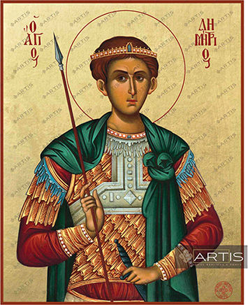 Artis Gilding & Restoring Agios Dimitrios Greek Orthodox Gilded Saint Icon 14 X 17 Cm