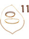 Gatsa Set with Necklace , Earrings & Ring from Gold 14K