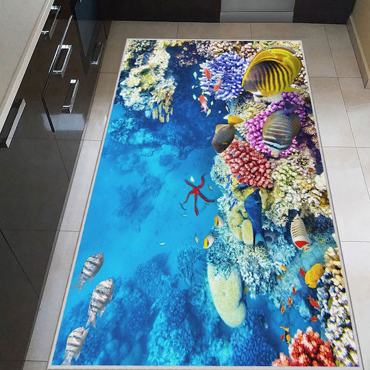Conceptum Hypnose Wookece166 Küchenmatte für den Flur Blue-multi 60x100εκ.