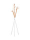 Pakketo Metallic Coat Rack White / Natural Sigar 49x51x187cm