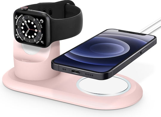Eko Зарядна Стойка Apple Watch Iphone 2 В 1 Magsafe В TPU Розова