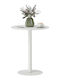 Round Kitchen Table Wooden with Metal Frame White 60x60x72cm