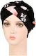 Women's Soft Fabric Black Braid Flowers Hair Turban