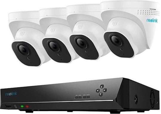 Reolink Surveillance System 4 Cameras Cameras IP 5MP with Recorder NVR