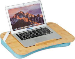 Relaxdays Bamboo Stand for Laptop up to 17.3" Blue