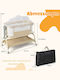 Costway Cradle with Mattress and Wheels Beige