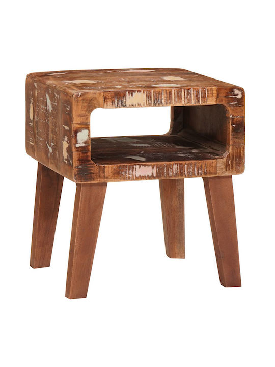 Rectangular Side Table made of Solid Wood Multicolour M40xL32xH46cm