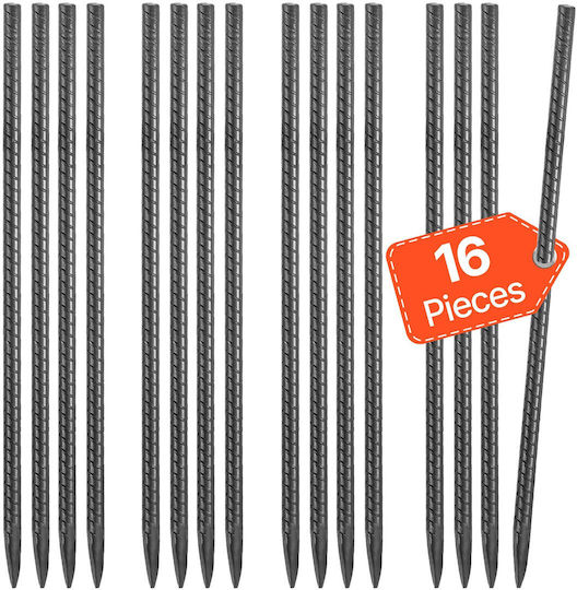 Vevor 16 Inch 16 Pieces Heavy Duty Straight Galvanized Ground Anchor Reinforcement Posts