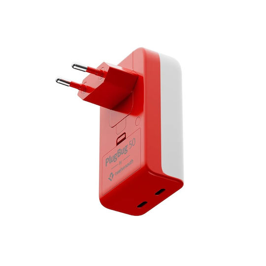 Twelve South Φορτιστής Χωρίς Καλώδιο GaN με 2 Θύρες USB-C 50W Power Delivery Λευκός (PlugBug)