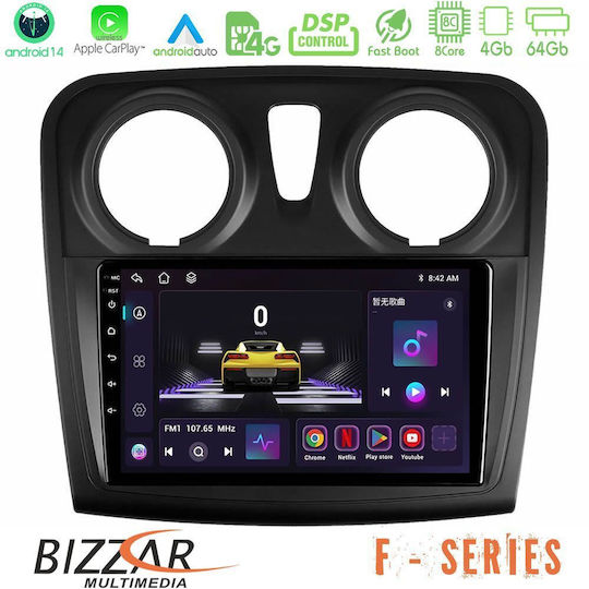 Bizzar Ηχοσύστημα Αυτοκινήτου για Renault Dokker Dacia Sandero / Dokker 2014-2020 (Bluetooth/USB/WiFi/GPS/Apple-Carplay/Android-Auto) με Οθόνη Αφής 9"