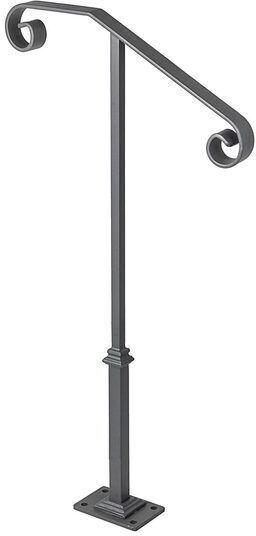 Balustradă Din Fier Forjat 1-2 Trepte Vivatechnix Înălțime 98,6 Cm Lungime 53,3 Cm Gri Mat