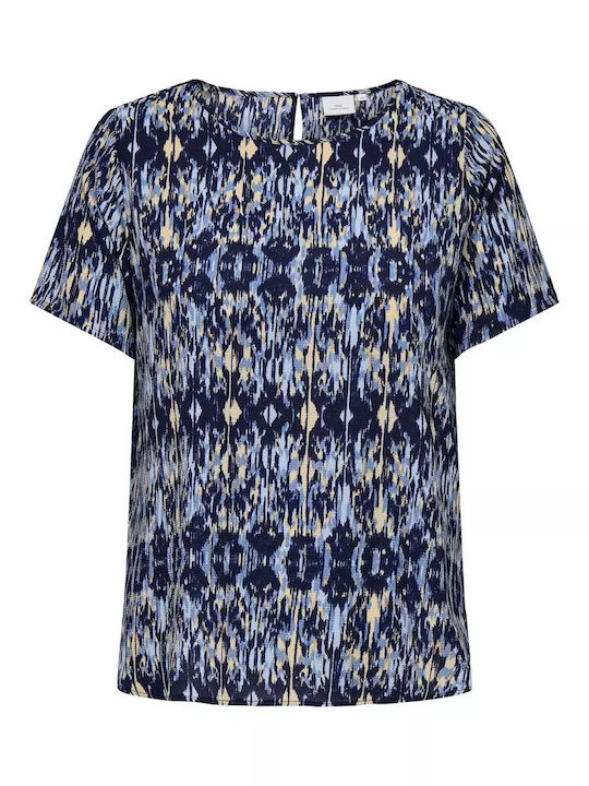 Only Carmakoma Women's Blouse Short Sleeve Blue
