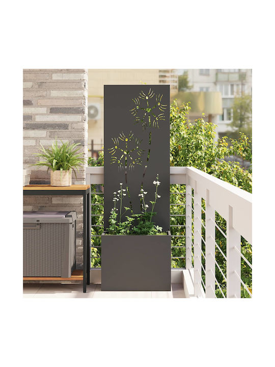 vidaXL Γλάστρα Μεταλλική Μαύρο 50x140x140εκ.