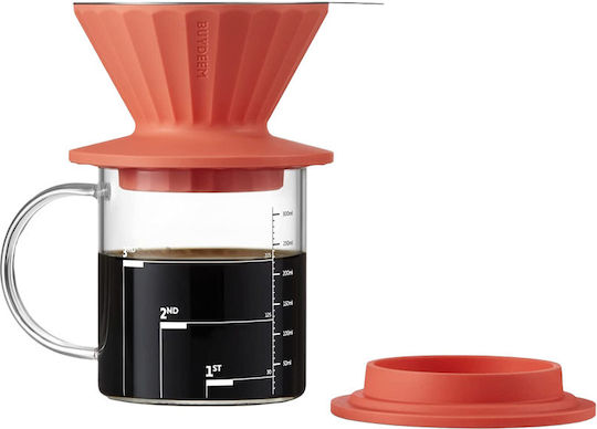 Buydeem Buydeem Manual Filter Coffee Maker Stainless Steel Red 350ml