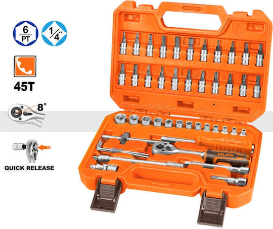 Hojita Ratschen- & Steckschlüssel-Sets 1\4" 46Stück