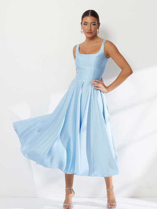 RichgirlBoudoir Summer Maxi Dress for Wedding / Baptism Satin Light Blue  58131_010 | Skroutz.mt