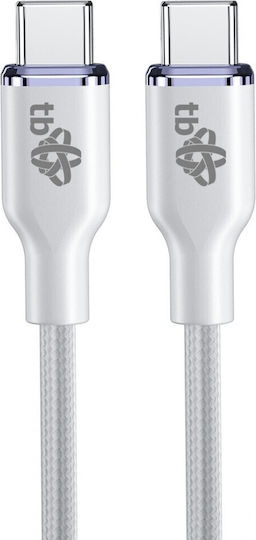 Tb Energy Regular USB 2.0 Cablu USB-C bărbătesc - USB-C 60W Alb 1.5m