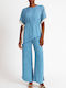 Women's Light Blue Set with Pants with Elastic