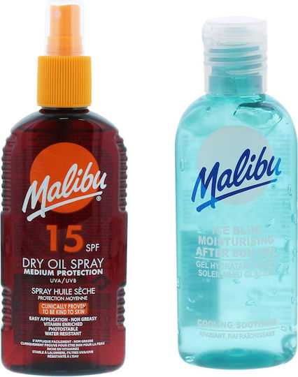 Malibu Spf15 Tanning Oil 200ml + After Sun Gel 100ml