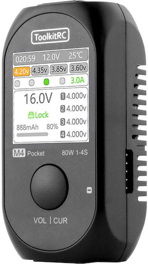 Toolkitrc M4 Pocket Lipo 1-4s 5a Charger Dc 7-25v Usb-c