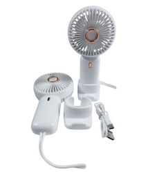 Handheld Desktop USB Fan Rechargeable Small Quiet Personal Fans Portable DD-132 White Handheld Desktop USB Fan Rechargeable Small Quiet Personal Fans Portable DD-132 White