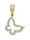 Butterfly Pendant White Stones