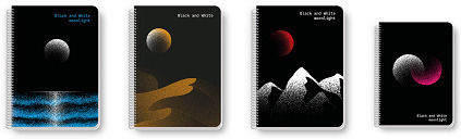 Label Label Spiral Notebook Ruled A4 90 Sheets 3 Subjects Black 1pcs