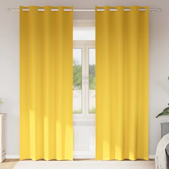 vidaXL vidaXL Vorhänge mit Grommets Gelb 140x260cm