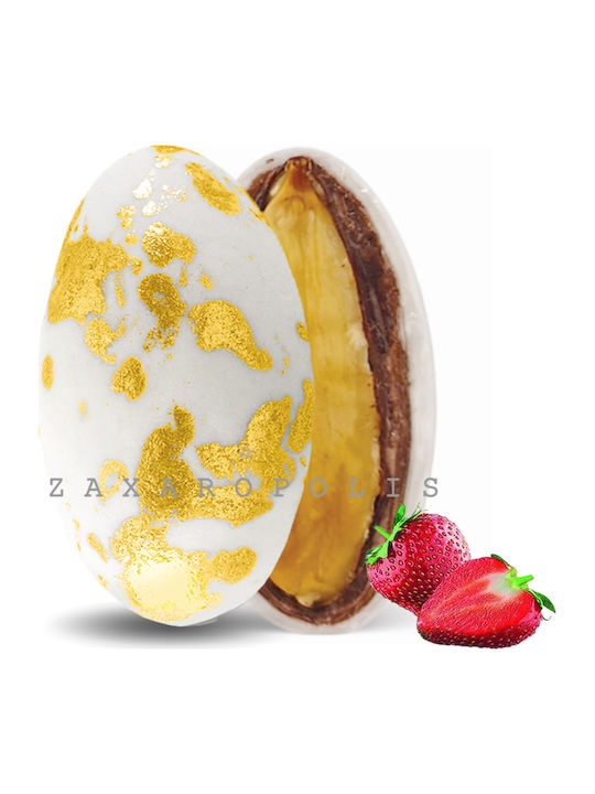 Zaxaropolis Κουφέτα Αμυγδάλου My Choco σε Σχήμα Κλασικό με Γεύση Φράουλα Χρυσό 1000gr
