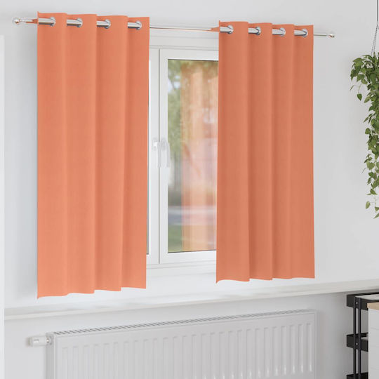 vidaXL Set Vorhänge Fenster mit Grommets Orange 140x175cm
