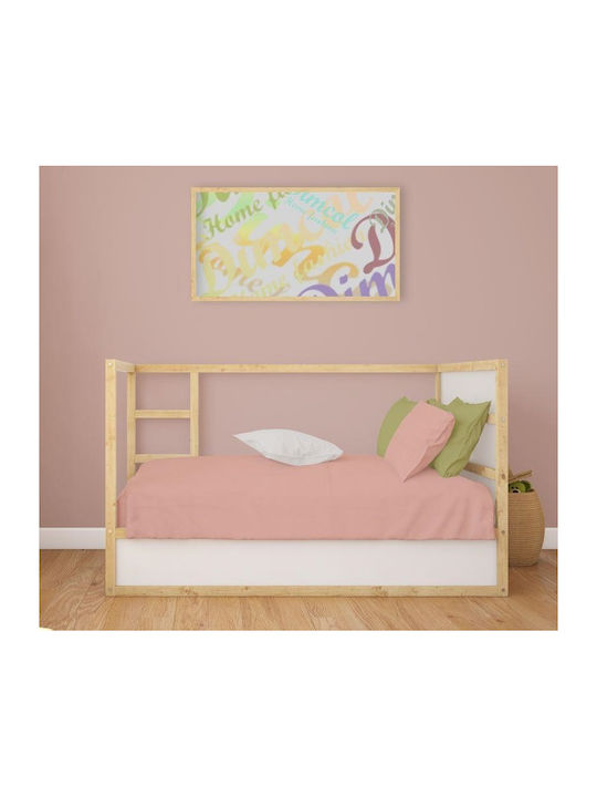 Dimcol Bebe Solid Детска калъфка за възглавница от 100% памук Dusty Rose 45x35см.