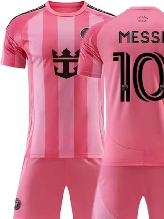 King Set Echipament Fotbal Pentru Bărbați Messi Miami Roz