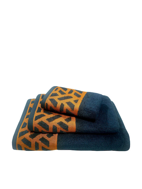 Le Blanc Facecloth Jacquard 50x90cm Mykonos Blue Weight 550gr/m²
