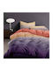 Pucioasa Set Husă de Pilotă Dublă cu 4 Fețe de Pernă & 1 Cearsaf 200x220 Lilac Coral Gradient