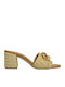 Mules with Heel in Tabac Brown Color