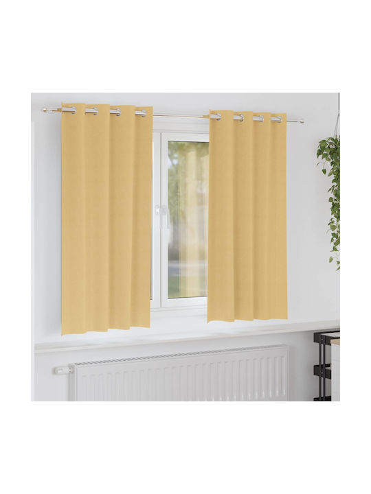 vidaXL Set Perdele Fereastră Cu Capse Bej 140x1...