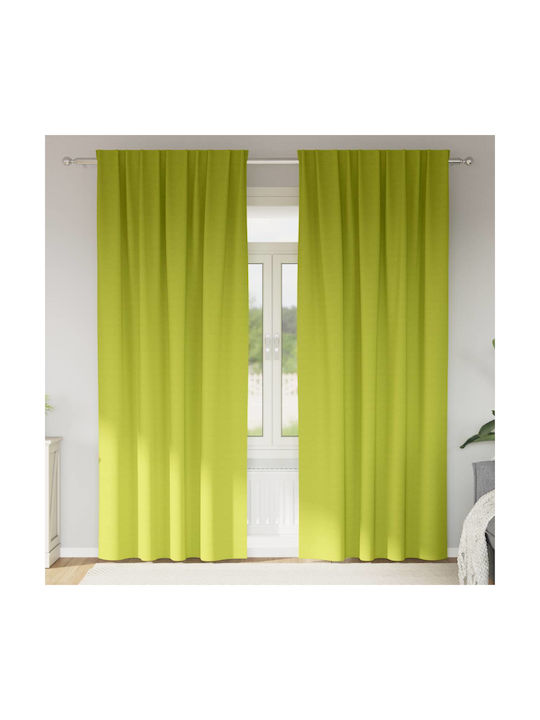 vidaXL Set Curtains with Green Pencil Pleat 140x225cm