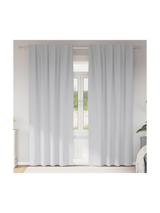 vidaXL Set Curtains With Pencil Pleat Gray 140x245cm