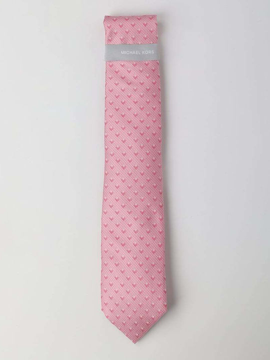 Michael Kors Men's Tie Silk Printed in Pink Color