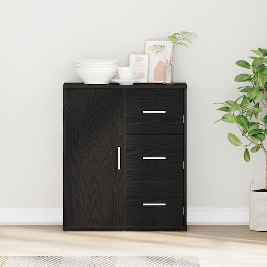 Μπουφές Ξύλινος με Συρτάρια Μαύρη Δρυς 60x31x70cm