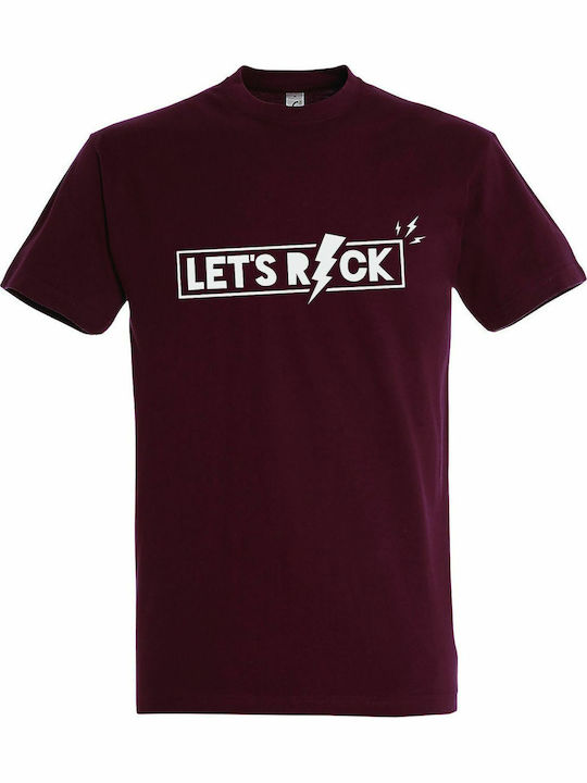 Unisex T-Shirt "Lets Rock" Burgundisch