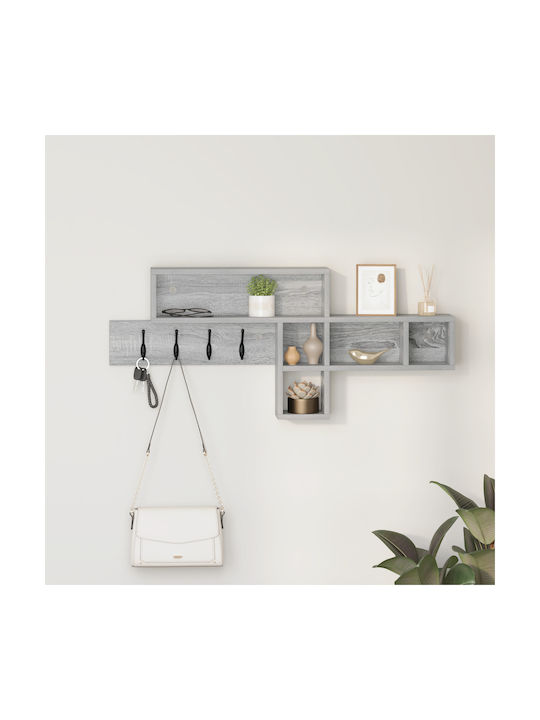 vidaXL Wooden Wall Hanger Gray 100x12cm 1pc