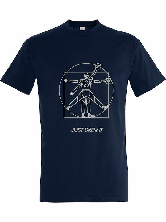 Tshirt Unisex "just Drew It Jordan" French Navy