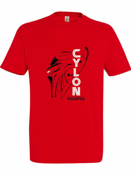 T-shirt Unisex "cylon Battlestar Galactica" Red
