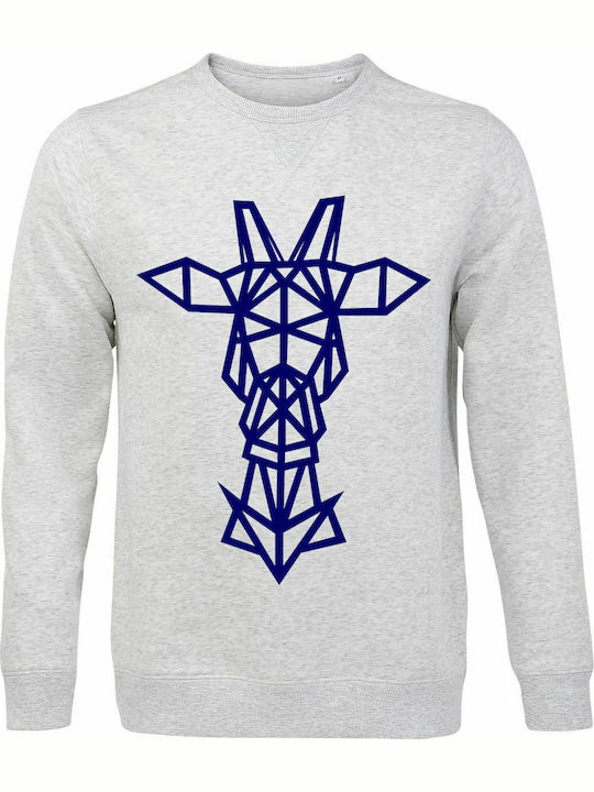 Sweatshirt Unisex Organic " Reindeer Origami " Ash